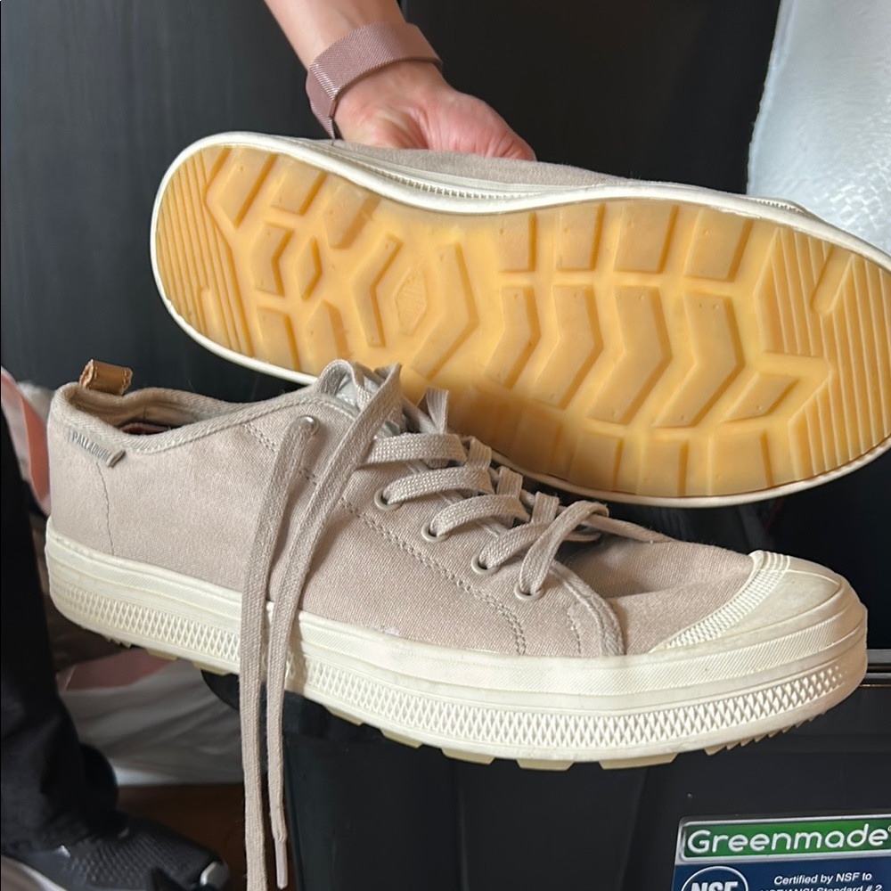 Beige palladium sneakers
